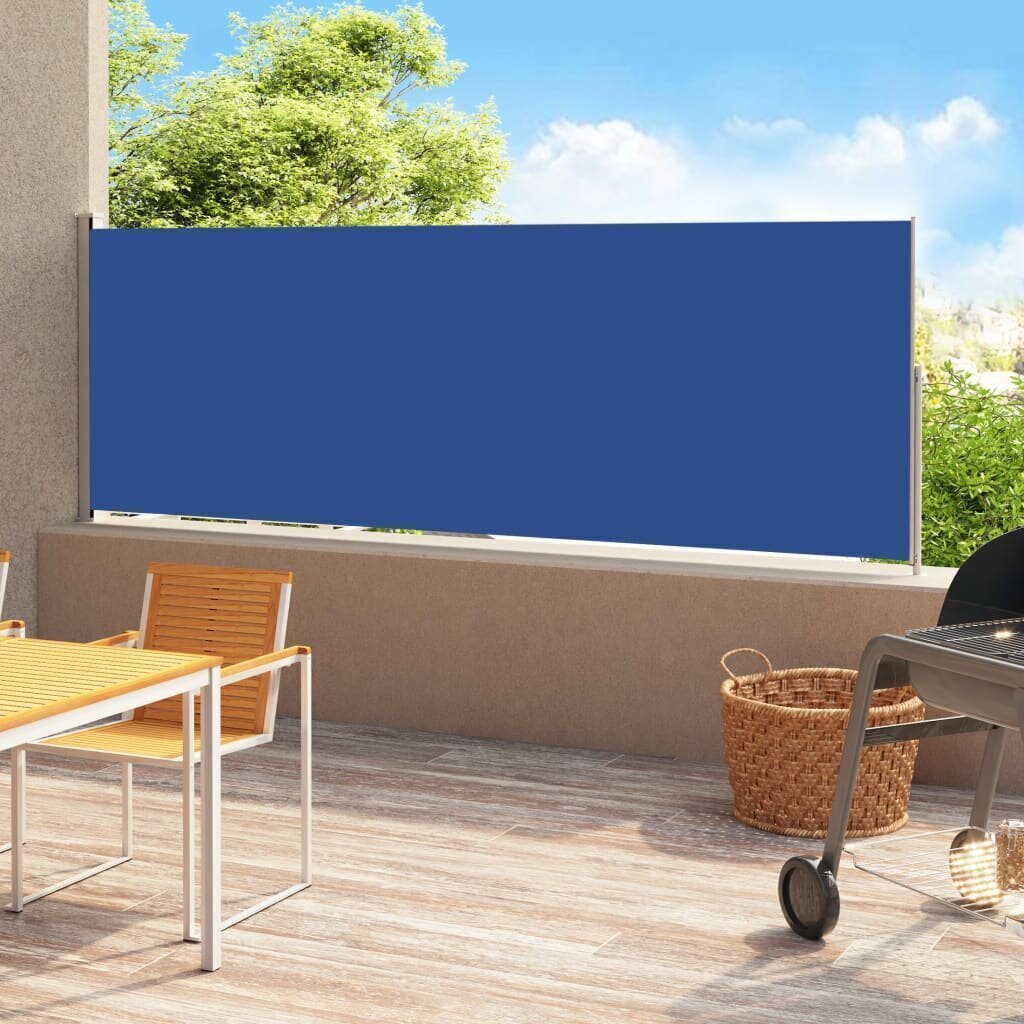 vidaXL lahtitõmmatav terrassi külgsein, 200 x 500 cm, sinine hind ja info | Päikesevarjud, markiisid ja alused | kaup24.ee