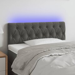 vidaXL LED-voodipeats, tumehall, 90x7x78/88 cm, samet цена и информация | Кровати | kaup24.ee