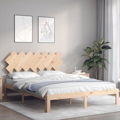 vidaXL voodiraam peatsiga, 140 x 190 cm, täispuit цена и информация | Кровати | kaup24.ee