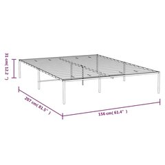 vidaXL metallist voodiraam, valge, 150x200 cm hind ja info | Voodid | kaup24.ee