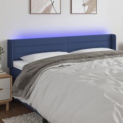 vidaXL LED-voodipeats, sinine, 163x16x78/88 cm, kangas цена и информация | Кровати | kaup24.ee