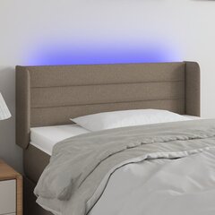 vidaXL LED-voodipeats, pruunikashall, 93x16x78/88 cm, kangas цена и информация | Кровати | kaup24.ee