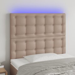 vidaXL LED-voodipeats, Cappuccino, 80x5x118/128 cm, kunstnahk цена и информация | Кровати | kaup24.ee