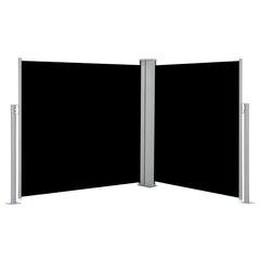 vidaXL lahtitõmmatav külgsein, must, 100 x 600 cm цена и информация | Зонты, маркизы, стойки | kaup24.ee