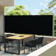 vidaXL lahtitõmmatav terrassi külgsein, 600 x 160 cm, must цена и информация | Зонты, маркизы, стойки | kaup24.ee