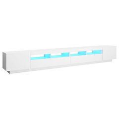 vidaXL telerialus LED-tuledega, valge, 300 x 35 x 40 cm цена и информация | Тумбы под телевизор | kaup24.ee