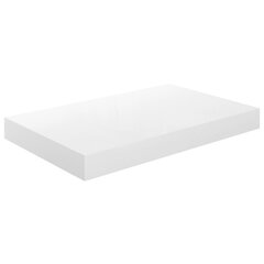 vidaXL seinariiul, kõrgläikega, valge, 40 x 23 x 3,8 cm MDF цена и информация | Полки | kaup24.ee