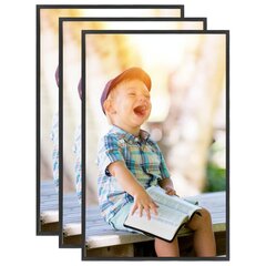 vidaXL fotoraami kollaaž 3 tk, seinale või lauale, must, 13 x 18 cm цена и информация | Рамки, фотоальбомы | kaup24.ee