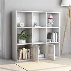 Книжный шкаф vidaXL, белый, 98x30x98см, ДСП, ультра-глянцевый цена и информация | Полки | kaup24.ee