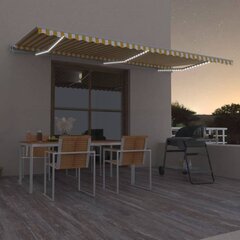 vidaXL automaatne varikatus LED, tuuleandur 600x300 cm, kollane/valge цена и информация | Зонты, маркизы, стойки | kaup24.ee