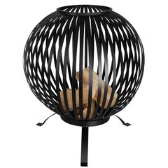 Esschert Design tulealuse pall, triipudega, must, süsinikteras FF400 цена и информация | Камины | kaup24.ee