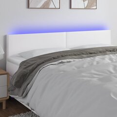 vidaXL LED-voodipeats, valge, 180x5x78/88 cm kunstnahk цена и информация | Кровати | kaup24.ee