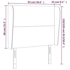 vidaXL voodipeats servadega, valge, 93x23x118/128 cm, kunstnahk hind ja info | Voodid | kaup24.ee