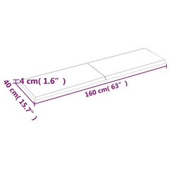 vidaXL seinariiul, helepruun, 160x40x4 cm, töödeldud tammepuit цена и информация | Полки | kaup24.ee