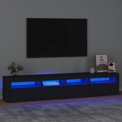 vidaXL telerialus LED-tuledega, must, 210x35x40 cm цена и информация | Тумбы под телевизор | kaup24.ee