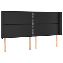 vidaXL LED-voodipeats, must, 163x16x118/128 cm, kunstnahk цена и информация | Кровати | kaup24.ee