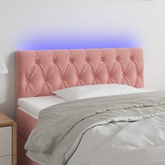 vidaXL LED-voodipeats, roosa, 90x7x78/88 cm, samet цена и информация | Кровати | kaup24.ee