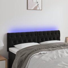 vidaXL LED-voodipeats, must, 160x7x78/88 cm, samet цена и информация | Кровати | kaup24.ee