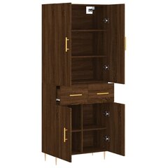 vidaXL kõrge kapp, pruun tamm, 69,5 x 34 x 180 cm, tehispuit цена и информация | Комоды | kaup24.ee