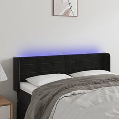 vidaXL LED-voodipeats, must, 147x16x78/88 cm, samet цена и информация | Кровати | kaup24.ee