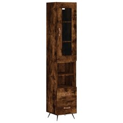 vidaXL kõrge kapp, suitsutatud tamm, 34,5x34x180 cm, tehispuit цена и информация | Комоды | kaup24.ee