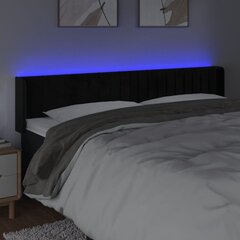 vidaXL LED-voodipeats, must, 163x16x78/88 cm, samet цена и информация | Кровати | kaup24.ee