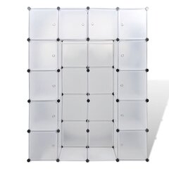 Modulaarne riidekapp, 14 sektsiooni, valge 37 x 146 x 180,5 cm, valge цена и информация | Шкафы | kaup24.ee