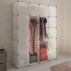 Modulaarne riidekapp, 14 sektsiooni, valge 37 x 146 x 180,5 cm, valge цена и информация | Шкафы | kaup24.ee