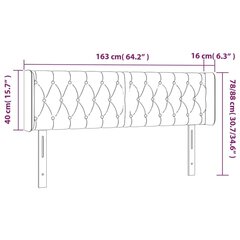 vidaXL LED-voodipeats, must, 163x16x78/88 cm, kangas hind ja info | Voodid | kaup24.ee