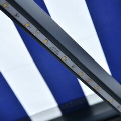 vidaXL varikatus, tuuleandur ja LED, 600 x 300 cm, sinine ja valge hind ja info | Päikesevarjud, markiisid ja alused | kaup24.ee