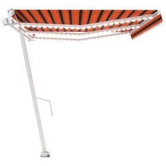 vidaXL automaatne varikatus LED, tuuleandur 600 x 300 cm, oranž/pruun цена и информация | Зонты, маркизы, стойки | kaup24.ee