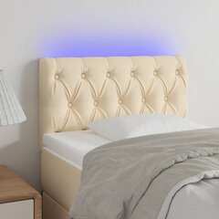 vidaXL LED-voodipeats, kreemjas, 80x7x78/88 cm, kangas цена и информация | Кровати | kaup24.ee