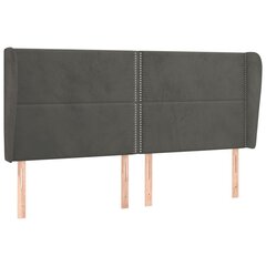 vidaXL voodipeats servadega, tumehall, 163x23x118/128 cm, samet цена и информация | Кровати | kaup24.ee