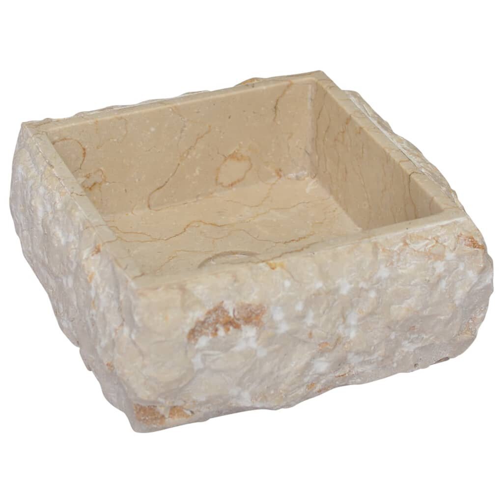 vidaXL valamu, kreemjas, 30x30x13 cm, marmor hind ja info | Kraanikausid, valamud | kaup24.ee