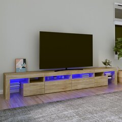 vidaXL telerialus LED-tuledega, Sonoma tamm, 280x36,5x40 cm цена и информация | Тумбы под телевизор | kaup24.ee