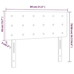 vidaXL LED-voodipeats, kreemjas, 80x5x78/88 cm, kunstnahk цена и информация | Кровати | kaup24.ee