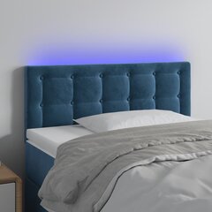 LED-voodipeats, tumesinine, 80x5x78/88 cm, samet цена и информация | Кровати | kaup24.ee