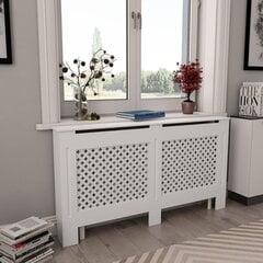 vidaXL radiaatorikate valge 152 x 19 x 81,5 cm, MDF цена и информация | Принадлежности для отопительного оборудования | kaup24.ee