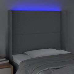 vidaXL LED-voodipeats, helehall, 103x16x118/128 cm, kangas цена и информация | Кровати | kaup24.ee