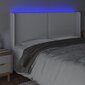 vidaXL LED-voodipeats, valge, 183x16x118/128 cm, kunstnahk цена и информация | Voodid | kaup24.ee