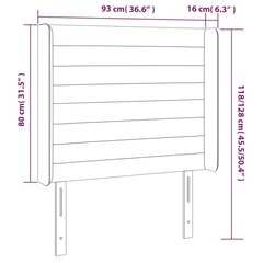 vidaXL LED-voodipeats, kreemjas, 93x16x118/128 cm, kangas hind ja info | Voodid | kaup24.ee