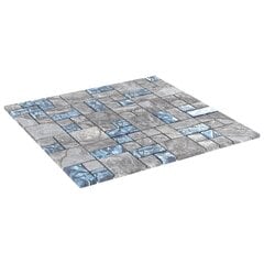 vidaXL mosaiikplaadid 22 tk hall sinine 30 x 30 cm klaas цена и информация | Настенная плитка | kaup24.ee