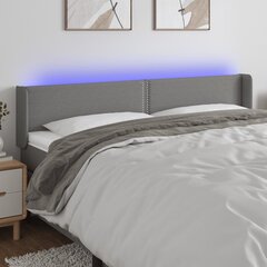 vidaXL LED-voodipeats, tumehall, 183x16x78/88 cm, kangas цена и информация | Кровати | kaup24.ee