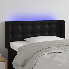 vidaXL LED-voodipeats, must, 93x16x78/88 cm, kunstnahk цена и информация | Кровати | kaup24.ee