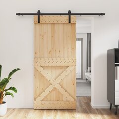 vidaXL liuguks tarvikutega, 95 x 210 cm, männipuit цена и информация | Межкомнатные двери | kaup24.ee