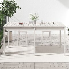 vidaXL aialaud, valge, 159,5 x 82,5 x 76 cm, männipuit цена и информация | Садовые столы и столики | kaup24.ee