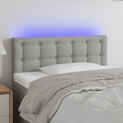 vidaXL LED-voodipeats, helehall, 80x5x78/88 cm, kangas цена и информация | Кровати | kaup24.ee