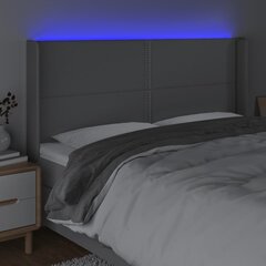 vidaXL LED-voodipeats, helehall, 183x16x118/128 cm, kangas цена и информация | Кровати | kaup24.ee