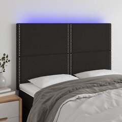 vidaXL LED-voodipeats, must, 144x5x118/128 cm, kangas цена и информация | Кровати | kaup24.ee