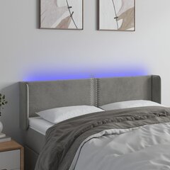 vidaXL LED-voodipeats, helehall, 147x16x78/88 cm, samet цена и информация | Кровати | kaup24.ee